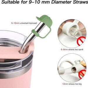 Silicone Covers Cap Compatible With Stanley Cup 0.4in/9-10mm Reusable Straw